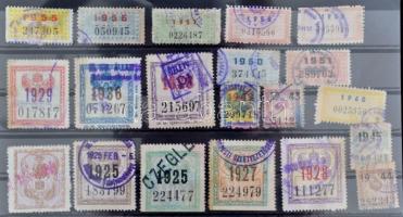 1924-1960 20 különféle MÁV utazási bélyeg / 20 different MÁV year tickets