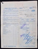 1902 DDSG fuvarlevél 8f + 20f Pancsova városi bélyegekkel / DDSG Bill of lading with Pancsova munici...
