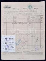 1902 DDSG fuvarlevél 6×10f Pancsova városi bélyegekkel, okmányon eddig ismeretlen / DDSG Bill of lading with Pancsova municipality stamps, on document unknown
