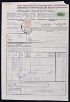 1941 DGT fuvarlevél / Bill of freight Budapest - Dunaföldvár