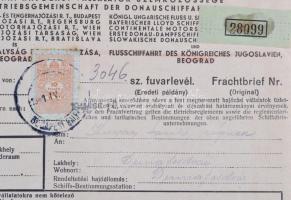 1941 DGT fuvarlevél / Bill of freight Budapest - Dunaföldvár