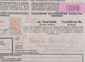 1941 DGT fuvarlevél / Bill of freight Budapest - Dunaföldvár