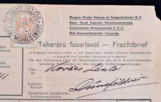1939 MFTR Teheráru fuvarlevél / Bill of freight Mohács-Pécs