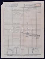 1939 MFTR Teheráru fuvarlevél / Bill of freight Mohács-Pécs