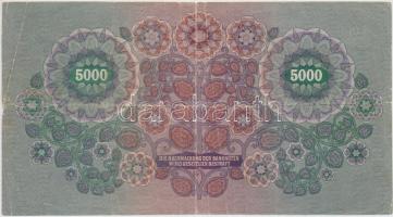 Ausztria/Osztrák-Magyar Bank 1922. 5000K T:III,III-
Austria/Oesterreichisch-Ungarische Bank 1922. 5...