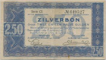 Hollandia 1938. 2 1/2G T:III Netherlands 1938. 2 1/2 Gulden C:F