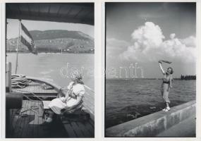 cca 1930 Balatoni képek, 11 db korabeli negatívról készült mai modern nagyítás, 18x13 cm