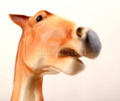 Royal Dux ágaskodó ló, kézzel festett, jelzett, apró máz alatti hajszálrepedés a talapzaton / Royal ...