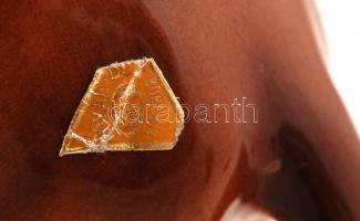 Royal Dux ágaskodó ló, kézzel festett, jelzett, apró máz alatti hajszálrepedés a talapzaton / Royal ...