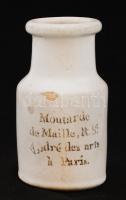 Antik Maille mustáros palack, mázas kerámia, sérült, Moutarde de Maille, R.S. André de arts á Paris felirattal / Mustard tray m:12 cm