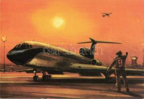 19 db MODERN repülő motívumos képeslap, MALÉV, néhány lapból több példány / 19 modern aircraft theme...