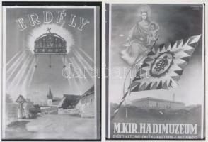 cca 1940 Háborús propaganda plakátok fotói, 6 db korabeli üveglemez negatívról készült mai modern na...