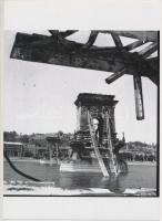 1945 A németek által felrobbantott Lánchíd, 3 db eredeti negatívról készült mai modern nagyítás, 13x...