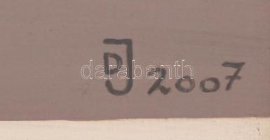 Dévényi János (1956- ): Sárga négyzet, akril, vászon, jelzett, fa keretben, 40×40 cm