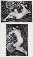 cca 1970 Varázsszőnyeg, 6 db finoman erotikus fénykép, 13x9 cm /
cca 1970 6 erotic photos, 13x9 cm