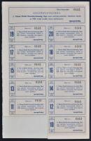 ~1930. "Városi Fürdő Részvénytársaság, Eger" részvénye 60P-ről szelvényekkel T:I-