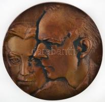 Csíkszentmihályi Róbert (1940-) DN &quot;Bartók Béla és Pásztory Ditta&quot; kétoldalas öntött Br érem (108-110mm) T:2 patina