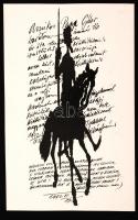 Szilvásy Nándor (1927-2011): Don Quijote, tus, papír, 30,5×19 cm