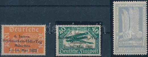 Deutsches Reich 3 db bélyegkiállítási bélyeg (Mi EUR 200,-)