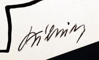 Szilvásy Nándor (1927-2011): Ungarische Grafik, plakáttev, tus, papír, jelzett, 30×23 cm