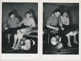 1959. december 31. Tiszavölgyi József (1909-?) pecséttel jelzett vintage fotói egy műkedvelő társula...