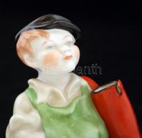 Herendi cipész inas, kézzel festett, jelzett, hibátlan, m:19 cm