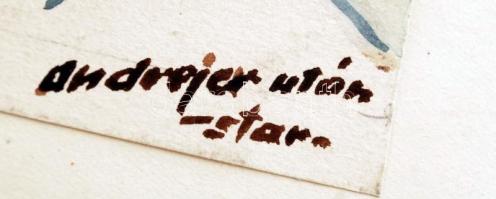 Sostarics Lajos (1896-1968): Andrejev után: Lenin, akvarell, papír, jelzett, 17×12 cm