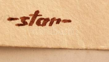 Sostarics Lajos (1896-1968): Óbuda 1949, akvarell, papír, jelzett, 21×29 cm