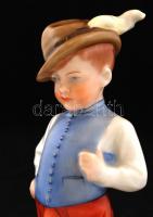 Herendi csizmás fiú, kézzel festett, jelzett, hibátlan, m:20 cm