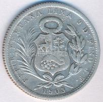 Peru 1903. 1/5S Ag T:2-,3
Peru 1903. 1/5 Sol Ag C:VF,F