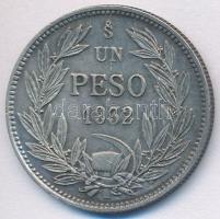 Chile 1932. 1P Ag T:2 patina Chile 1932. 1 Peso Ag C:XF patina