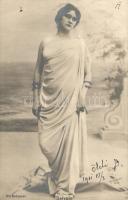 6 db RÉGI motívum képeslap, hölgyek, 2 lithoval / 6 old motive postcards, ladies, with 2 lithos