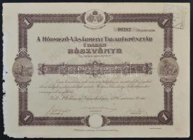 Hódmezővásárhely 1926. "Hódmező-Vásárhelyi Takarékpénztár" részvénye 20P-ről, szárazpecséttel, bélyegzéssel T:II-