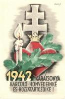 1942 Karácsonya Harcoló honvédeinké és hozzátartozóiké / WWII Hungarian Christmas greeting s: Légrády S.