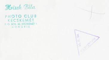 cca 1955 Krisch Béla: Esős vasárnap délután (Kecskeméten), pecséttel jelzett, vintage fotóművészeti ...