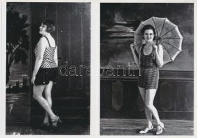 cca 1940 Csongrád, vízparti illúziók Hajdú János csongrádi fényképész üveglemezre festett hátterei e...