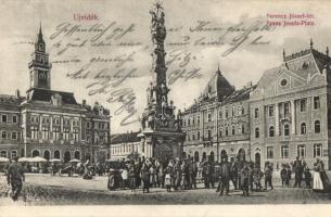 Újvidék, Novi Sad; Ferencz József tér, Szentháromság szobor / square, monument (b)