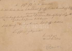 1873 Szeminaristák csoportképe, hátoldalon felsorolva kiket láthatunk a képen, felülete sérült, 14x1...