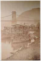 cca 1880 Budapest, a budai alsó rakpart kiépítésének időszakában készült 3 db vintage fotó mai, mode...