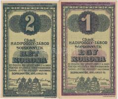 Sopronnyék / hadifogolytábor 1916. június 16. 1K + 2K római sorozat és arab sorszámmal T:I,I-