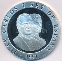 Spanyolország 1991. 2000P Ag "1992 Olimpia - Középkori lovas" eredeti fa díszdobozban, tan...