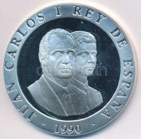 Spanyolország 1990. 2000P Ag "1992 Olimpia - Görög futó" eredeti fa díszdobozban, tanúsítv...