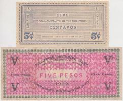 Fülöp-szigetek / Bacolod / Negros Occidental Provincial Currency Committee 1942. 5c + Iloilo Currenc...