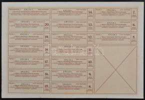 Budapest 1943. "Magyar Bauxitbánya Részvénytársaság" részvénye 100P-ről teljes szelvényívv...