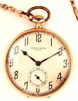 Arany (Au.) 14 K Chronometer Serdix zsebóra, másodpercmutatós, működik, jelzett, arany (Au) 14 K lán...