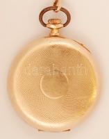 Arany (Au.) 14 K Chronometer Serdix zsebóra, másodpercmutatós, működik, jelzett, arany (Au) 14 K lán...