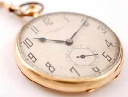 Arany (Au.) 14 K Chronometer Serdix zsebóra, másodpercmutatós, működik, jelzett, arany (Au) 14 K lán...