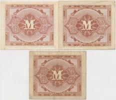 Német 3. Birodalom / Szövetséges megszállás 1944. 1/2M + 1M  + 5M mindhárom kilencjegyű sorszámmal é...