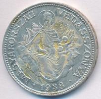 1938. 2P Ag "Madonna" T:2 patina Adamo P7