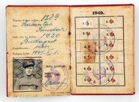 1949, 1953 Országos Tűzoltó Egyesület által kiadott tagsági könyv